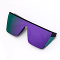 Blue Collar Daddy large square safety glasses with purple gradient lenses for stylish eye protection.